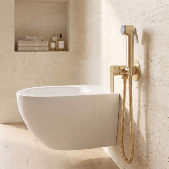 Podomítková bidetová baterie Rea Argus Brush Gold