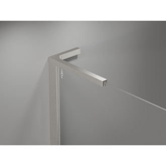 Sprchový kout Mexen Mist L pětiúhelníkový výklopný 80 x 80 cm, průhledný, kartáčovaný nikl - 8A8L-080-080-97-00