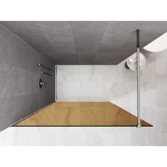 Mexen Kioto Sprchová zástěna 70 x 200 cm, bronz 8 mm, chrom - 800-070-101-01-32
