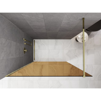 Mexen Kioto Sprchová zástěna 90 x 200 cm, bronz 8 mm, zlatá - 800-090-101-50-32