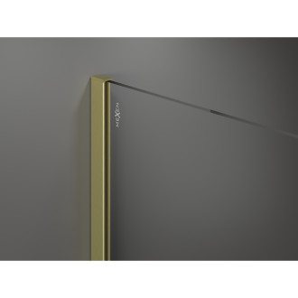 Mexen Kioto Sprchová zástěna 70 x 200 cm, 8 mm bronz, kartáčované zlato - 800-070-101-55-32