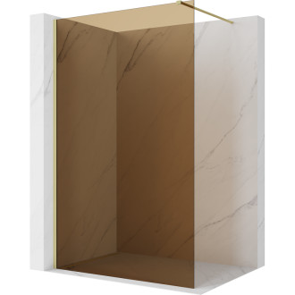 Mexen Kioto Sprchová zástěna 130 x 200 cm, bronz 8 mm, kartáčované zlato - 800-130-101-55-32