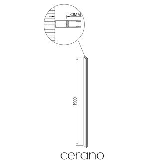 CERANO - Rozšiřovací profil pro boční stěnu - Volpe - černá matná 30 mm