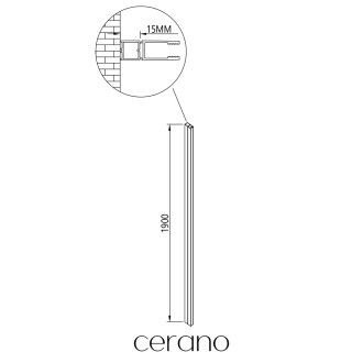 CERANO - Rozšiřovací profil pro boční stěnu - Volpe - chrom 15 mm