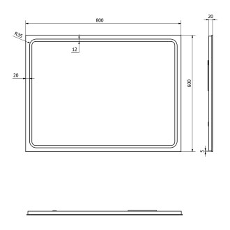 SET koupelnová skříňka CIRASA 80cm s umyvadlem a LED zrcadlem, 2x zásuvka, dub alabama