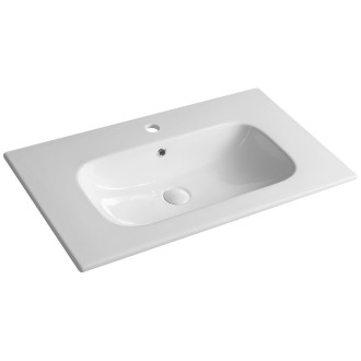 SET koupelnová skříňka CIRASA 80cm s umyvadlem a LED zrcadlem, 2x zásuvka, dub alabama