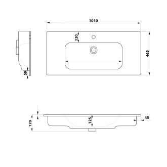 SET koupelnová skříňka CIRASA STRIP 100cm s umyvadlem a LED zrcadlem, 2x zásuvka, dub alabama