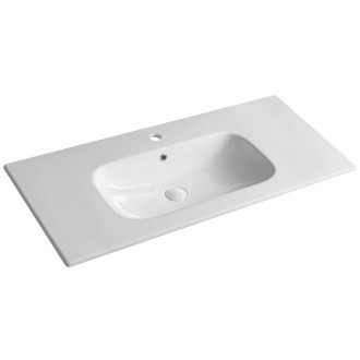 SET koupelnová skříňka CIRASA STRIP 100cm s umyvadlem a LED zrcadlem, 2x zásuvka, dub alabama