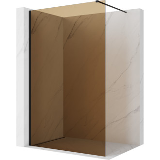 Mexen Kioto Sprchová zástěna 70 x 200 cm, 8 mm hnědá, černá - 800-070-101-70-32