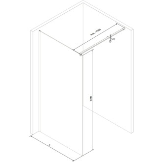 Mexen Kioto Sprchová zástěna 90 x 200 cm, hnědá 8 mm, černá - 800-090-101-70-32