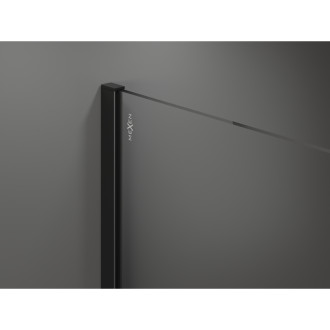 Mexen Kioto Sprchová zástěna 100 x 200 cm, hnědá 8 mm, černá - 800-100-101-70-32