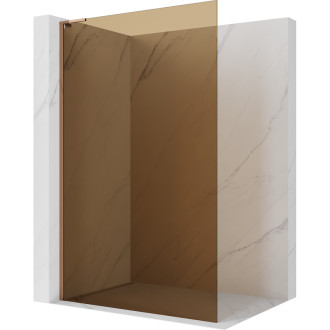 Mexen Kioto L Sprchová zástěna 90 x 200 cm, hnědá, růžové zlato - 800-090-103-60-32