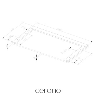 CERANO - Deska pod umyvadlo Navira Pro - antracitová - 100x3,6x46 cm