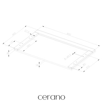 CERANO - Deska pod umyvadlo Navira Pro - antracitová - 80x3,6x46 cm