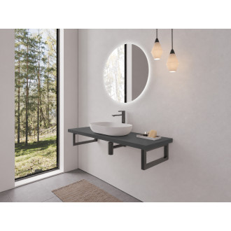 CERANO - Deska pod umyvadlo Navira Pro + 2 konzole pod desku - antracitová - 100x3,6x46 cm