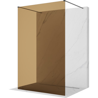 Volně stojící sprchová zástěna Mexen Kioto 100 x 200 cm, 8 mm hnědá, kartáčovaná pistolově šedá - 800-100-002-66-32