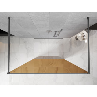 Volně stojící sprchová zástěna Mexen Kioto 120 x 200 cm, bronz 8 mm, stříbrná - 800-120-002-95-32