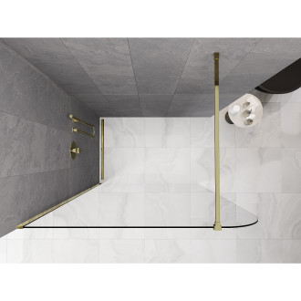 Mexen Kioto-P Sprchová zástěna 80 x 200 cm, 8 mm průhledná, zlatá - 800-080-101-50-00-P