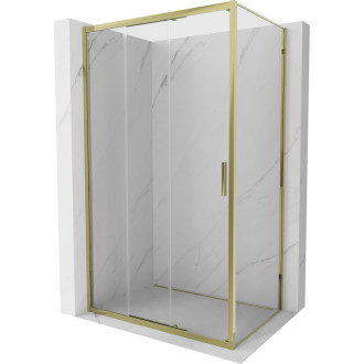 Mexen Exo-3S posuvný sprchový kout 80 x 70 cm, průhledný, zlatý - 8153-080-070-50-00