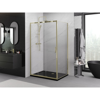 Mexen Exo-3S kabina prysznicowa rozsuwana 100 x 75 cm, transparent, złota - 8153-100-075-50-00