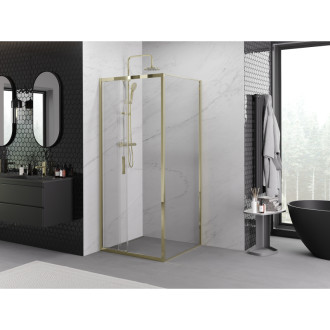 Mexen Exo-3S kabina prysznicowa rozsuwana 85 x 85 cm, transparent, złota - 8153-085-085-50-00