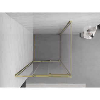 Mexen Exo-3S kabina prysznicowa rozsuwana 85 x 85 cm, transparent, złota - 8153-085-085-50-00