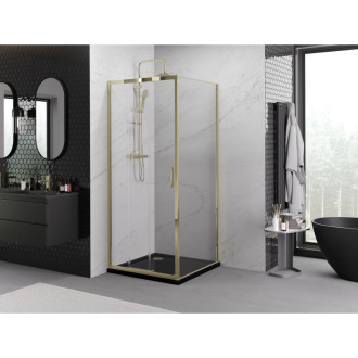 Mexen Exo-3S kabina prysznicowa rozsuwana 90 x 90 cm, transparent, złota - 8153-090-090-50-00