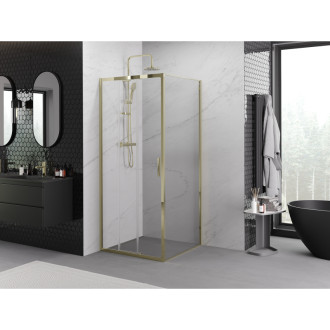 Mexen Exo-3S kabina prysznicowa rozsuwana 95 x 95 cm, transparent, złota - 8153-095-095-50-00