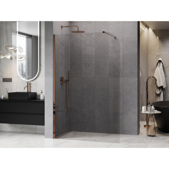 Mexen Kioto-P Sprchová zástěna 100 x 200 cm, 8 mm průhledná, růžové zlato - 800-100-101-60-00-P