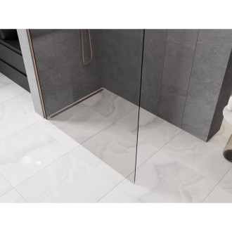 Mexen Kioto-P Sprchová zástěna 90 x 200 cm, 8 mm průhledná, kartáčovaná měď - 800-090-101-65-00-P