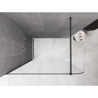 Mexen Kioto-P Sprchová zástěna 110 x 200 cm, 8 mm průhledná, kartáčovaná pistolově šedá - 800-110-101-66-00-P