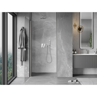 Sprchové dveře Mexen Mist-B s otočnými dveřmi 70 cm, průhledné, kartáčovaný nikl - 8A2-070-000-97-00