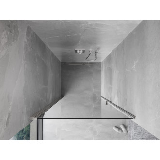 Sprchové dveře Mexen Mist-B s otočnými dveřmi 90 cm, průhledné, kartáčovaný nikl - 8A2-090-000-97-00