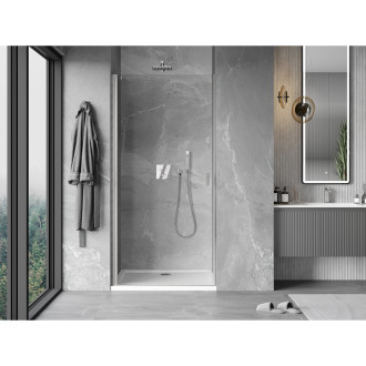 Sprchové dveře Mexen Mist-B s otočnými dveřmi 95 cm, průhledné, kartáčovaný nikl - 8A2-095-000-97-00