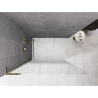 Mexen Kioto L Sprchová zástěna 120 x 200 cm, ombré bílá 8 mm, zlatá - 800-120-103-50-86