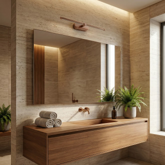Koupelnové nástěnné LED svítidlo APP1895-1W 40 cm BRUSH COPPER