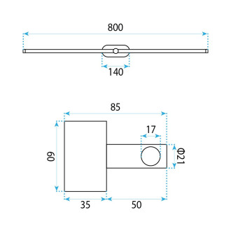 Koupelnové nástěnné LED svítidlo APP1897-1W 80 cm BRUSH COPPER