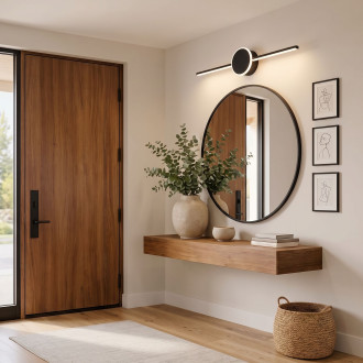 Rea Kulatá svítilna nad zrcadlo LED 40cm - černá OSW-07880