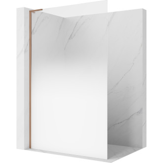 Mexen Kioto L Sprchová zástěna 70 x 200 cm, ombré bílá 8 mm, kartáčovaná měď - 800-070-103-65-86