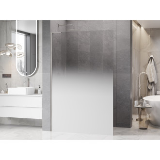 Mexen Kioto L Sprchová zástěna 70 x 200 cm, ombré bílá 8 mm, kartáčovaný nikl - 800-070-103-97-86