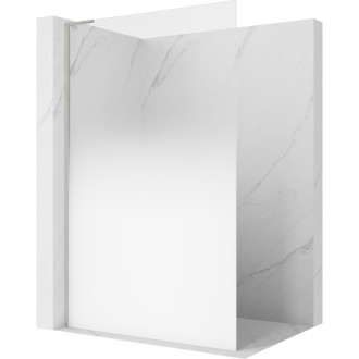 Mexen Kioto L Sprchová zástěna 80 x 200 cm, ombré bílá 8 mm, kartáčovaný nikl - 800-080-103-97-86