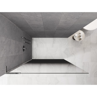 Mexen Kioto L Sprchová zástěna 90 x 200 cm, ombre černá 8 mm, chrom - 800-090-103-01-76