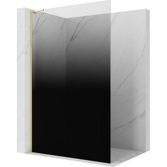 Mexen Kioto L Sprchová zástěna 70 x 200 cm, ombré černá 8 mm, zlatá - 800-070-103-50-76