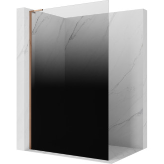 Mexen Kioto L Sprchová zástěna 90 x 200 cm, ombré černá 8 mm, růžové zlato - 800-090-103-60-76