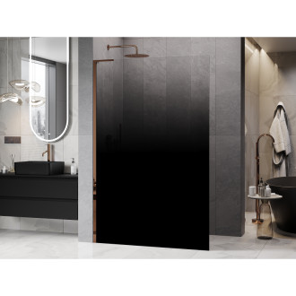 Mexen Kioto L Sprchová zástěna 100 x 200 cm, ombré černá 8 mm, růžové zlato - 800-100-103-60-76