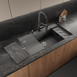 Deep metal tray for Tau sink, black