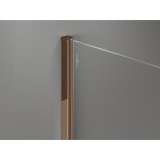 Mexen Kioto+ Sprchová zástěna s poličkou 80 x 200 cm, ombré bílá 8 mm, růžové zlato - 800-080-121-60-86
