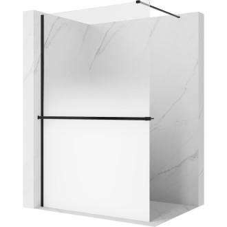 Mexen Kioto+ Sprchová zástěna s poličkou 70 x 200 cm, ombre bílá 8 mm, černá - 800-070-121-70-86