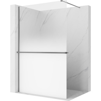 Mexen Kioto+ sprchová zástěna s poličkou 70 x 200 cm, ombré bílá 8 mm, stříbrná - 800-070-121-95-86