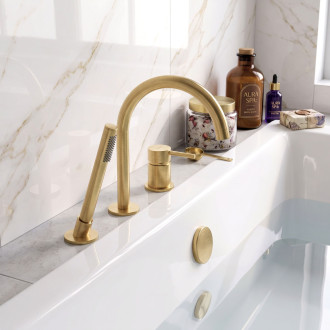 3otvorová Vanová Baterie Rea Lungo Brush Gold